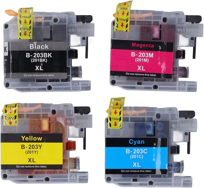 LC203 Color Ink Set Black Cyan Magenta Yellow For Clear Printing PP Material - Image 1